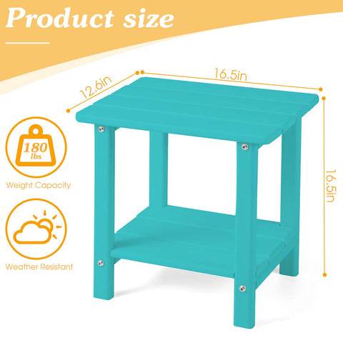 Apolimi Adirondack table with lower rack for books and coasters