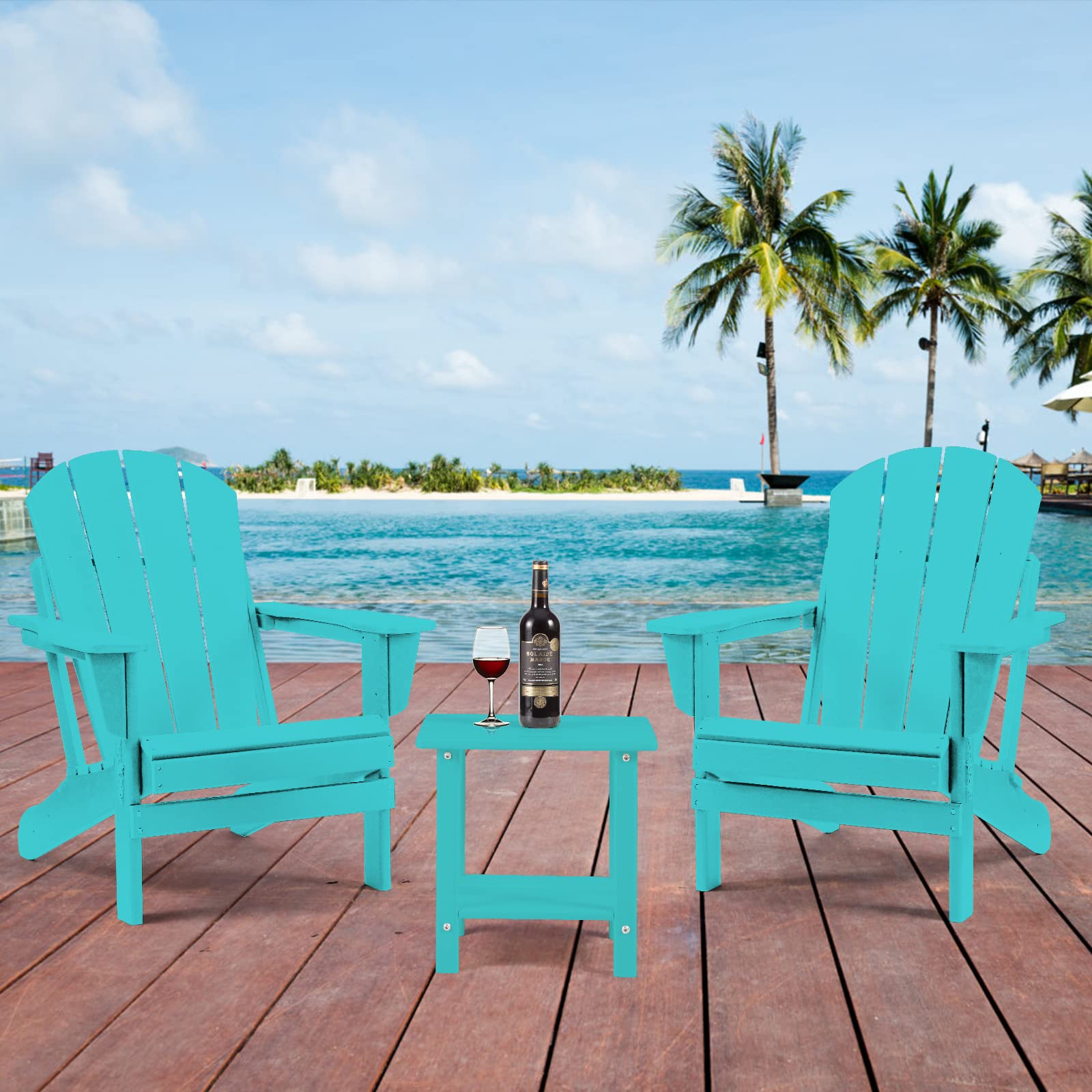Sturdy Apolimi table with warranty offers peace of mind beside outdoor furniture