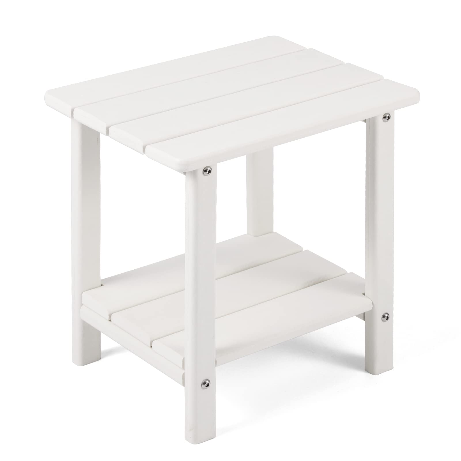 Apolimi Adirondack side table with two tier structure beside seating