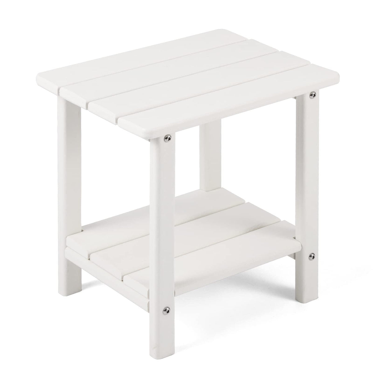 Apolimi Adirondack side table with two tier structure beside seating