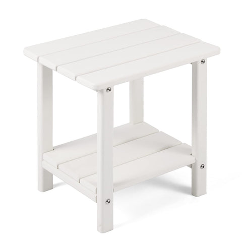 Apolimi Adirondack side table with two tier structure beside seating