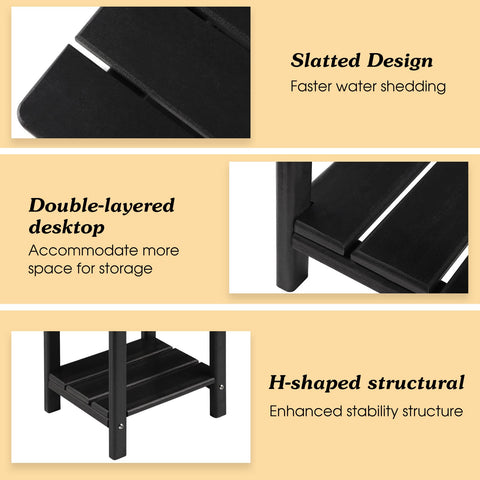 Apolimi Adirondack side table dimensions 16.5-inch by 12.6-inch by 16.5-inch fit beside seating