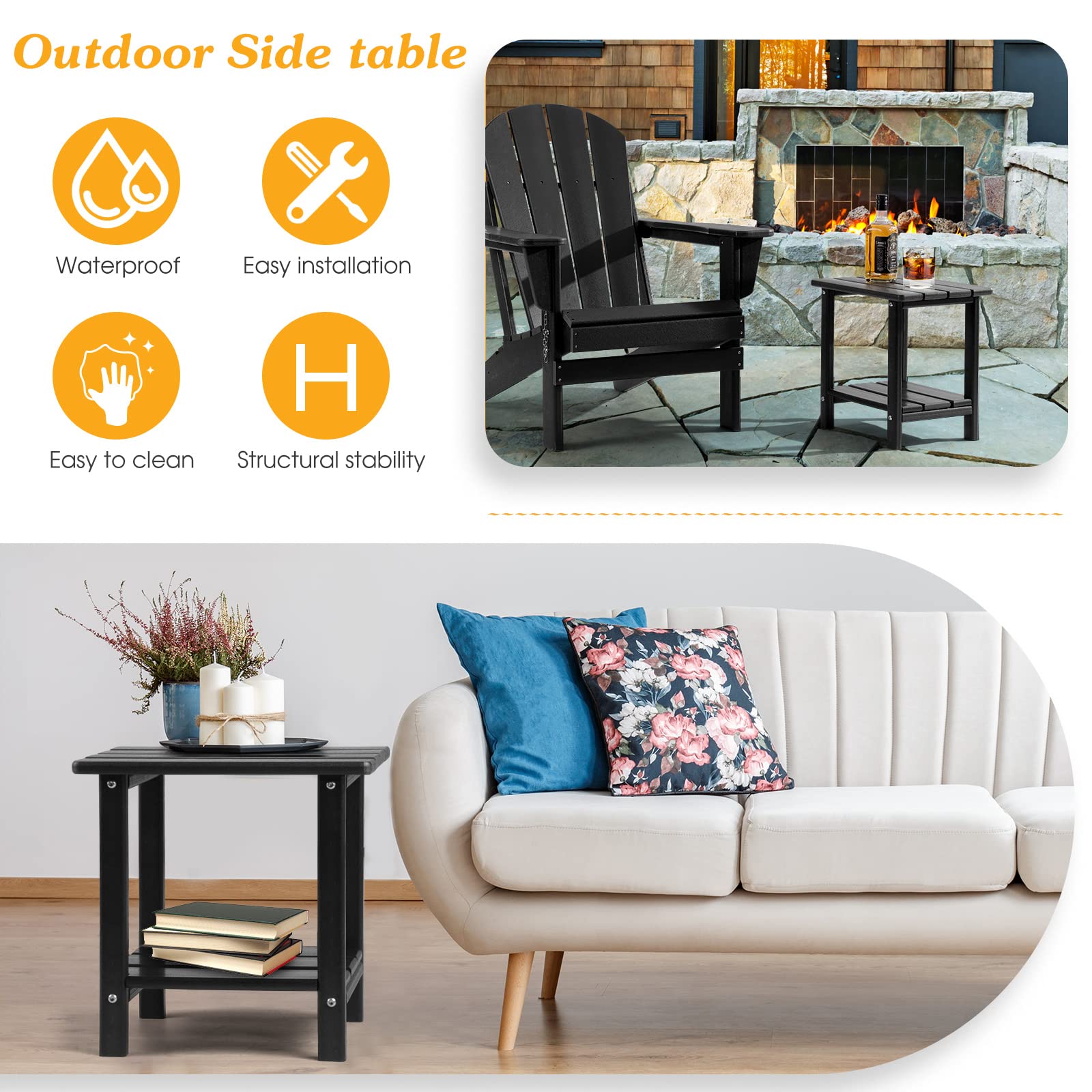 Apolimi Adirondack side table easy assembly with clear steps and included hardware