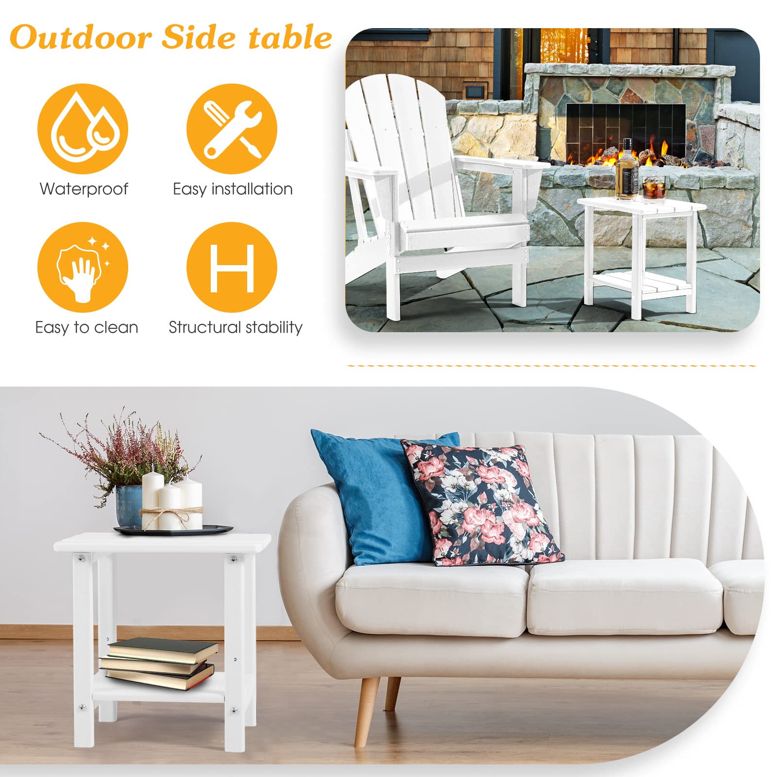 Apolimi Adirondack side table easy to assemble with included hardware