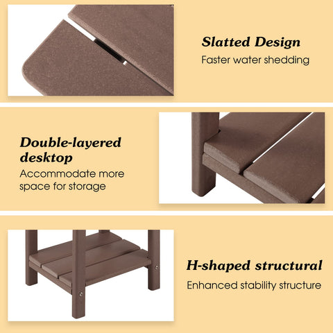 Apolimi Adirondack side table demonstrating easy assembly with included hardware.