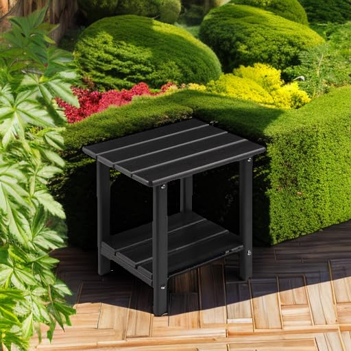 Apolimi Adirondack side table lower storage rack stores drinks and snacks for outdoor gatherings