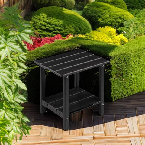 Apolimi Adirondack side table lower storage rack stores drinks and snacks for outdoor gatherings