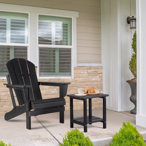 Apolimi Adirondack side table pairs well with chairs and loungers for outdoor spaces