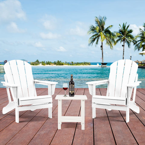Apolimi Adirondack side table provides surface space during outdoor gatherings