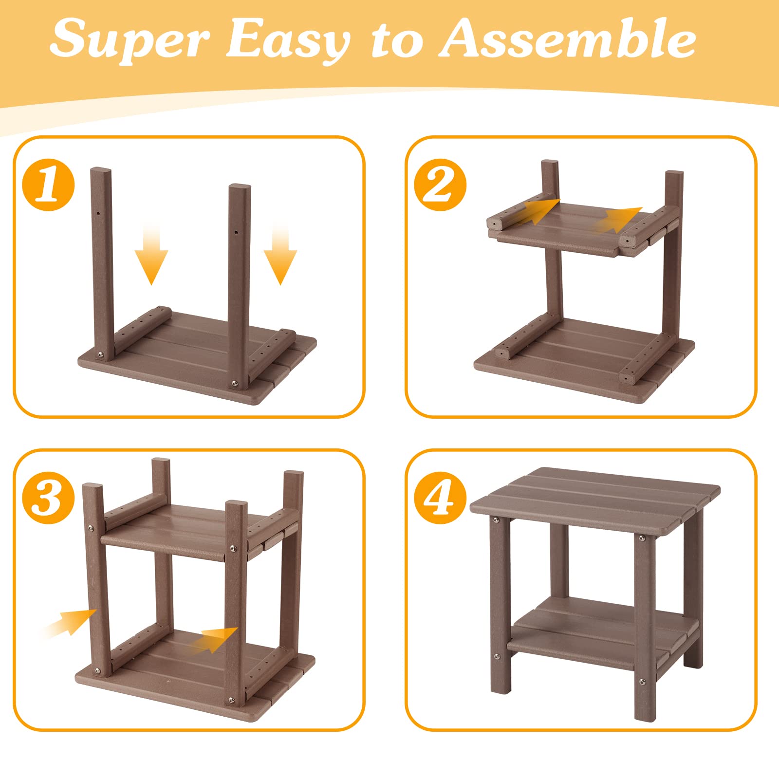 Apolimi Adirondack side table with sturdy construction and secure panel joins.