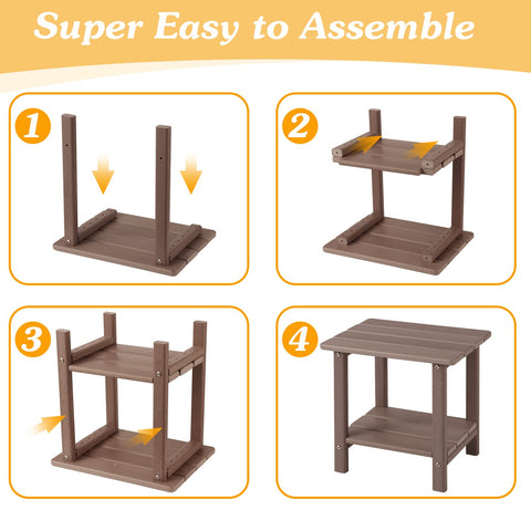 Apolimi Adirondack side table with sturdy construction and secure panel joins.