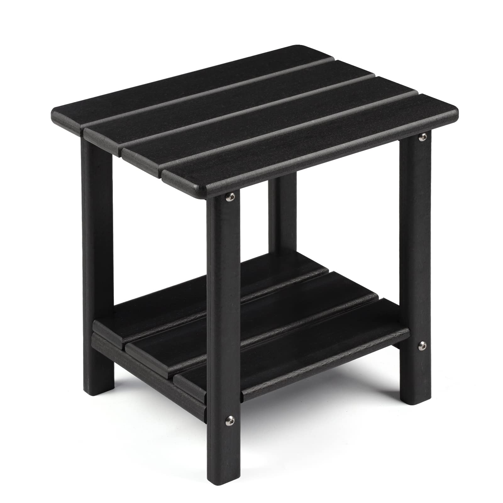 Apolimi Adirondack side table upper storage rack keeps lamps and books within reach