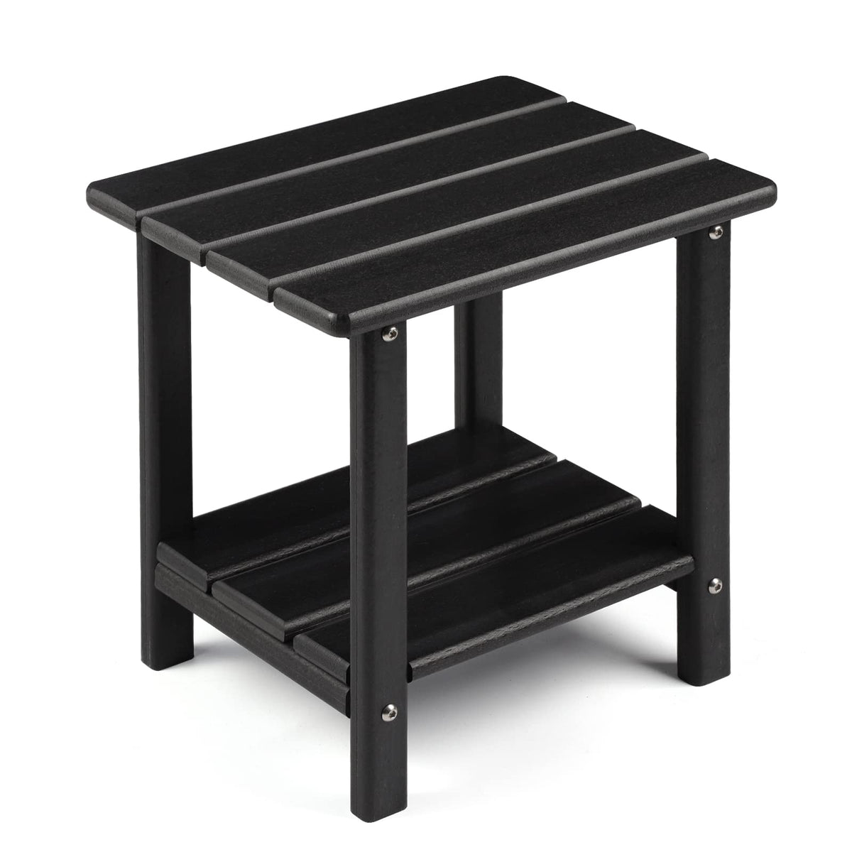 Apolimi Adirondack side table upper storage rack keeps lamps and books within reach