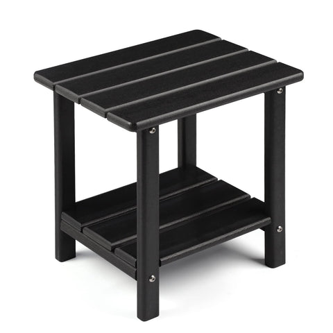 Apolimi Adirondack side table upper storage rack keeps lamps and books within reach