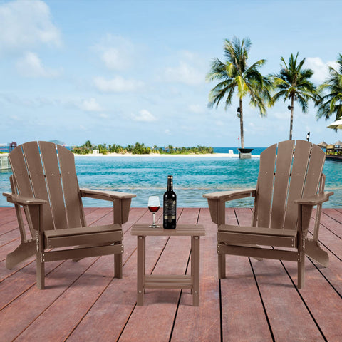 Apolimi Adirondack side table with warranty and support information visible.