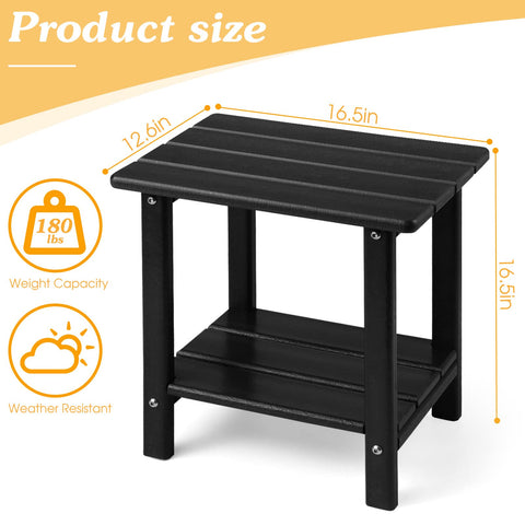 Apolimi Adirondack side table wood-like texture delivers durable outdoor appeal
