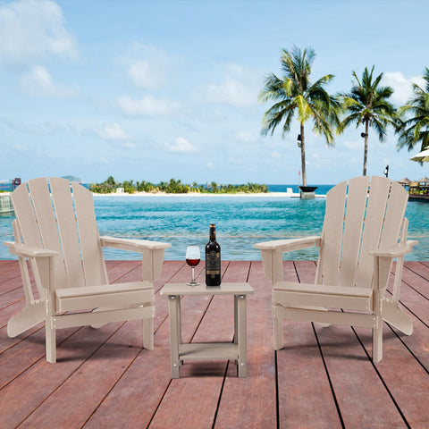 Apolimi compact 16.5-inch side table fits beside lounge chairs.
