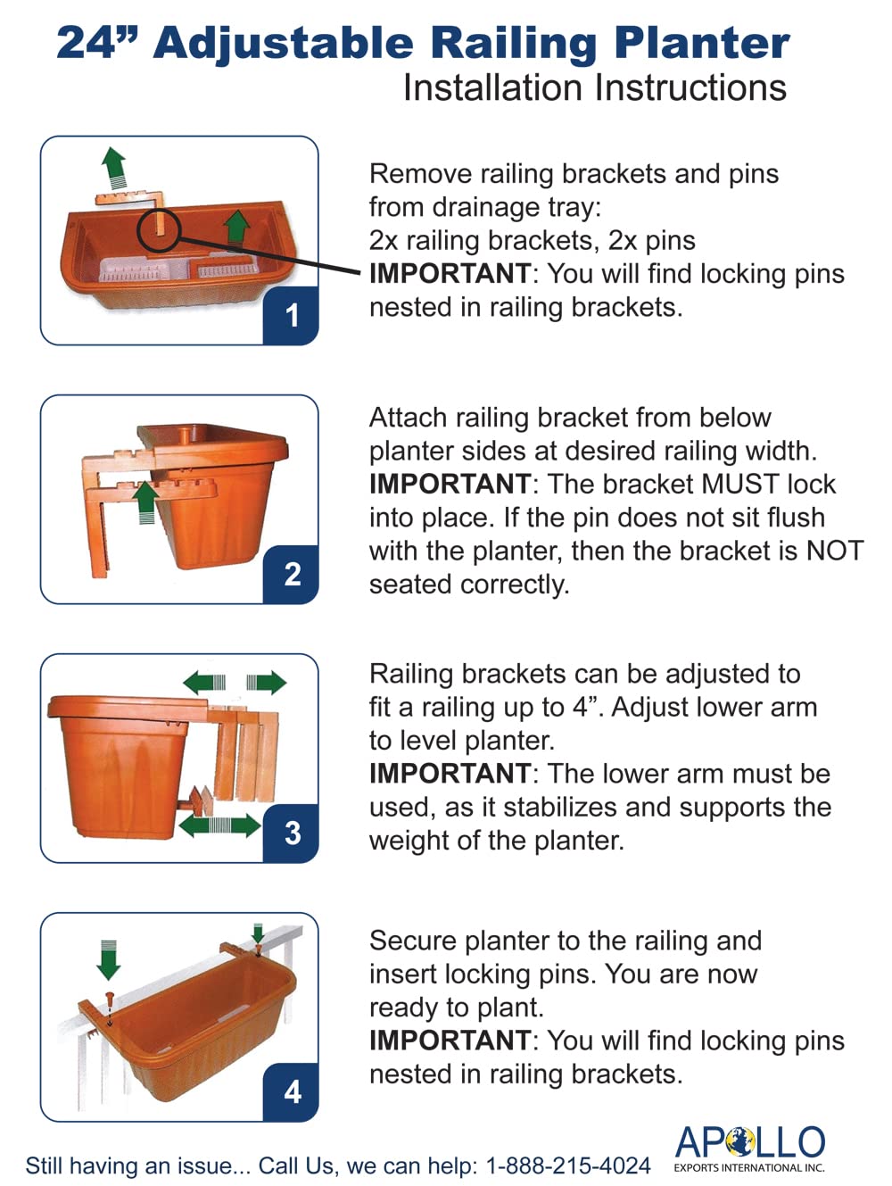 Pins and arms included for quick AP-30312 setup on railings.