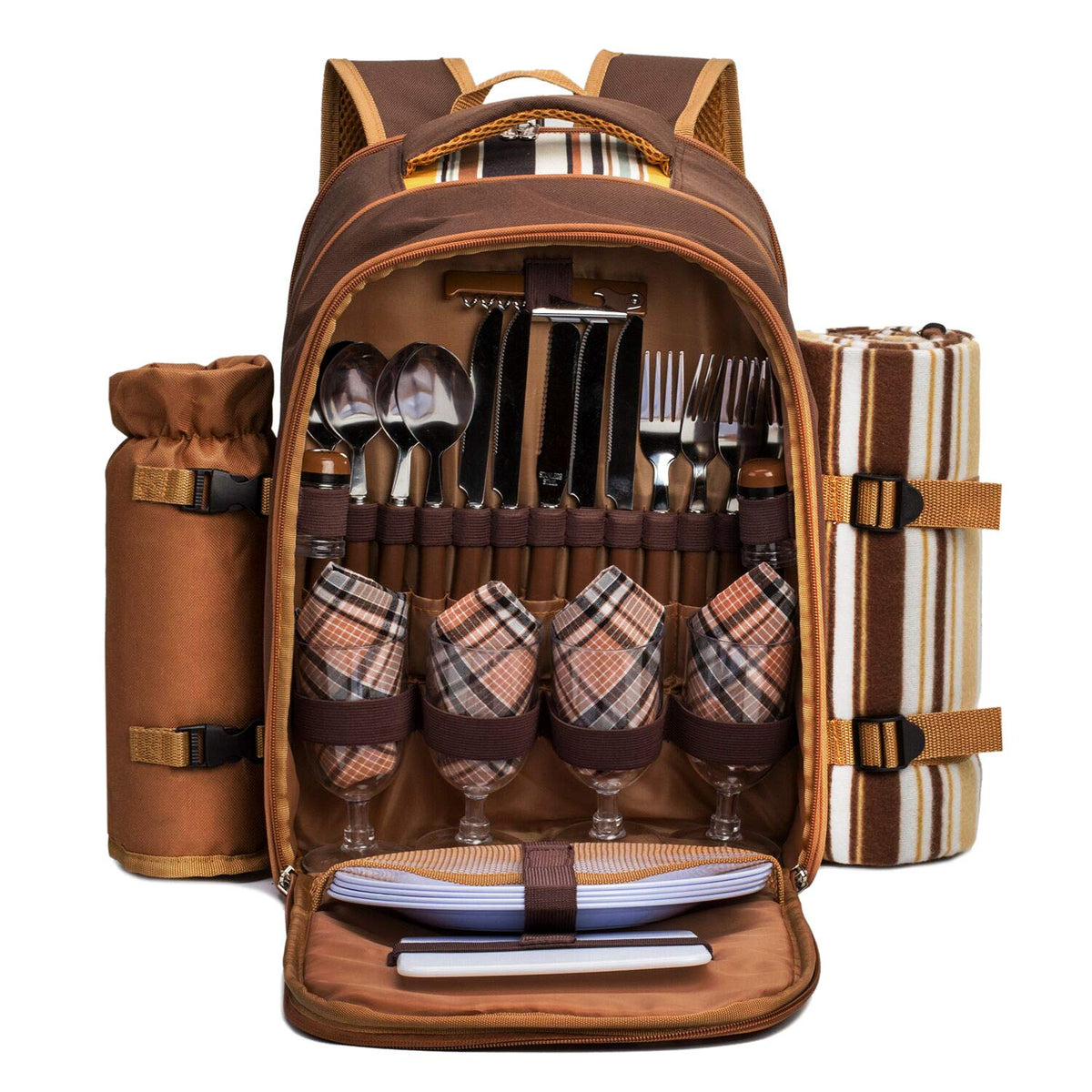 Apollo Walker picnic backpack with cooler keeps drinks cold on park picnics