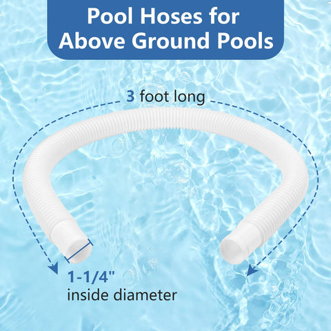 Apopip pool hose 3ft length offers simple skimmer to pump replacement.