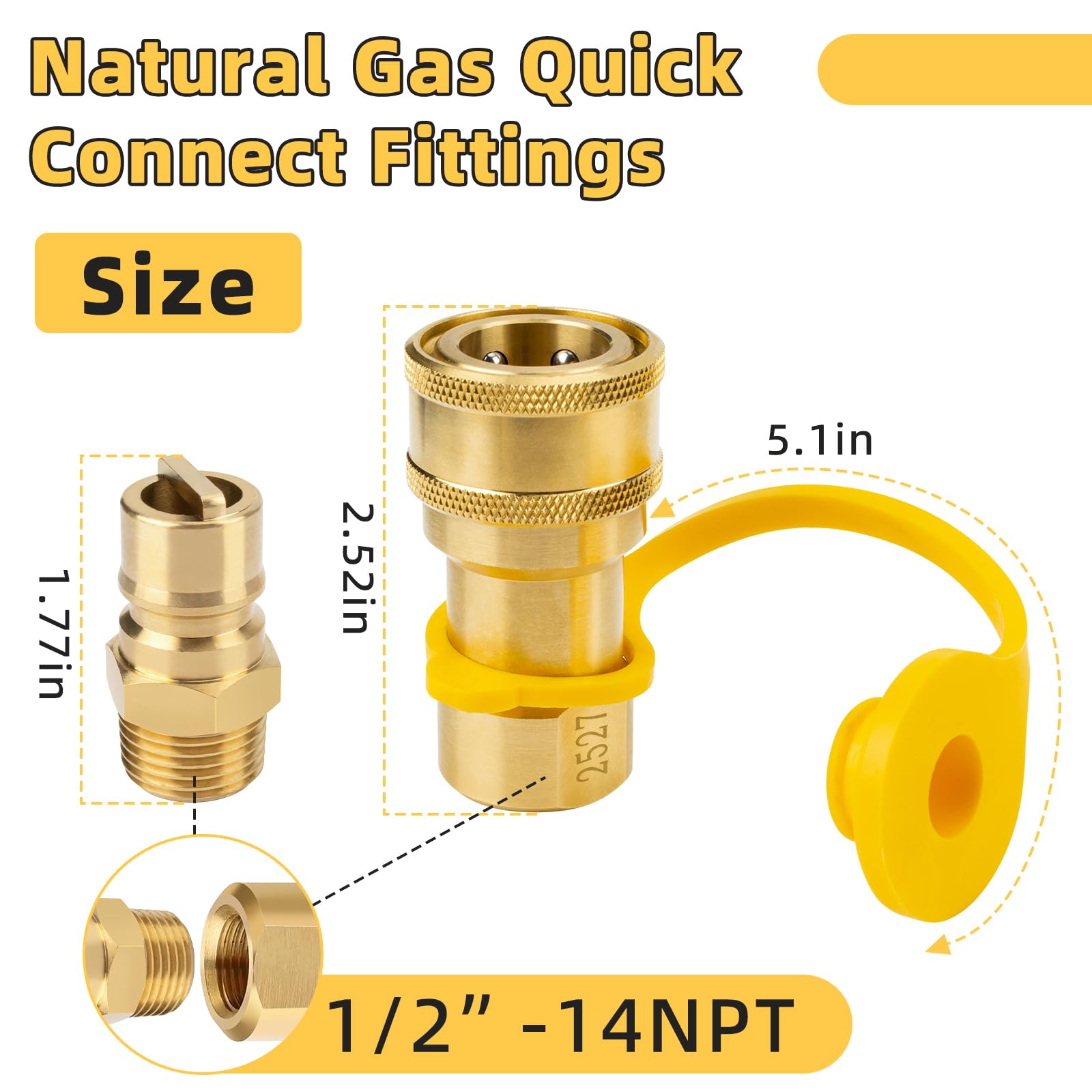 Apopip solid brass disconnect connector highlighted for lasting gas line connections.