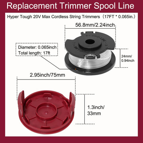 Nylon 1.6mm line detail on spool for smooth trimming.