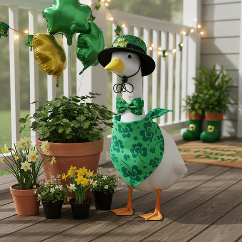 Aposwow porch goose green glitter hat enhances St Patrick's look