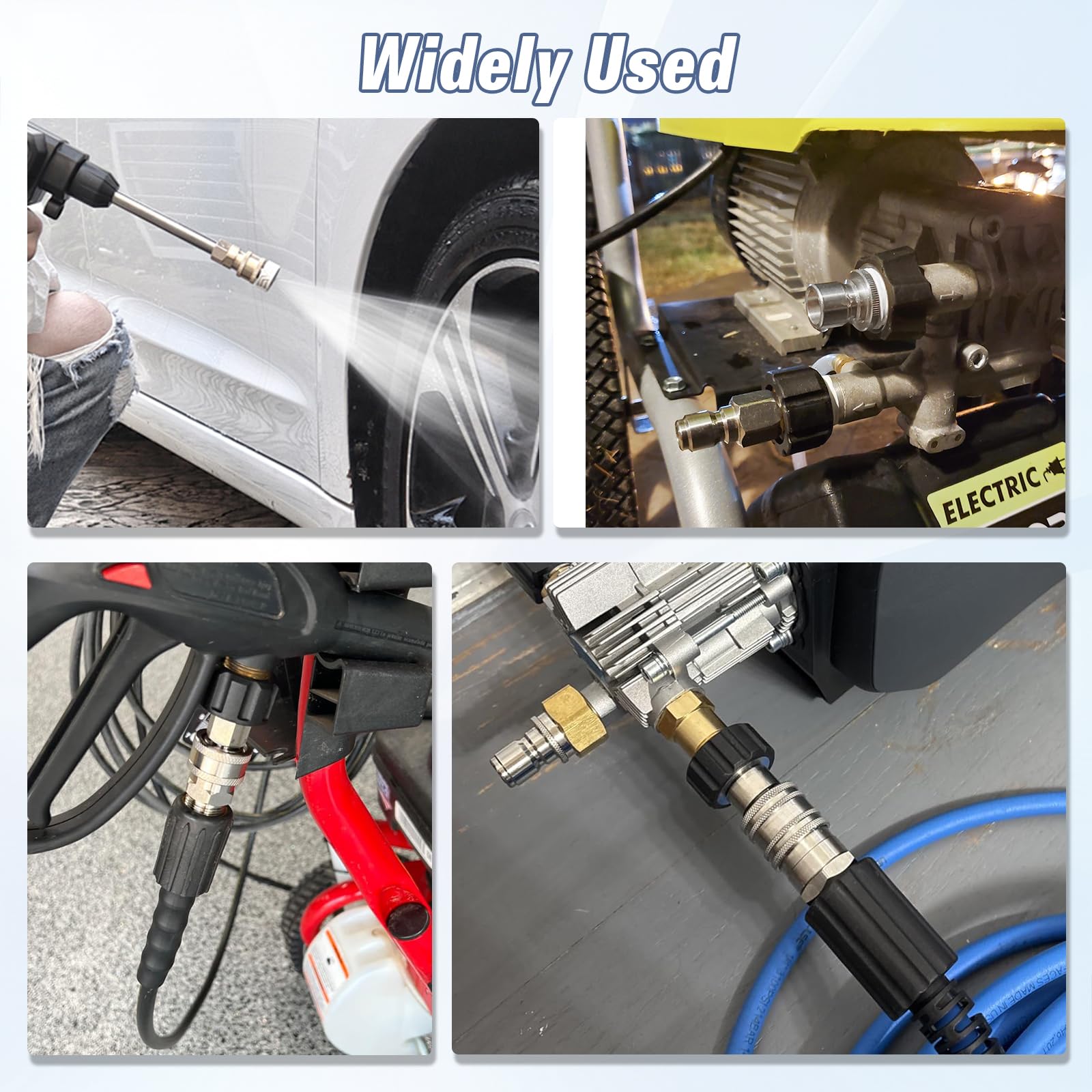APOWER car-wash setup demo showing easy hose connections