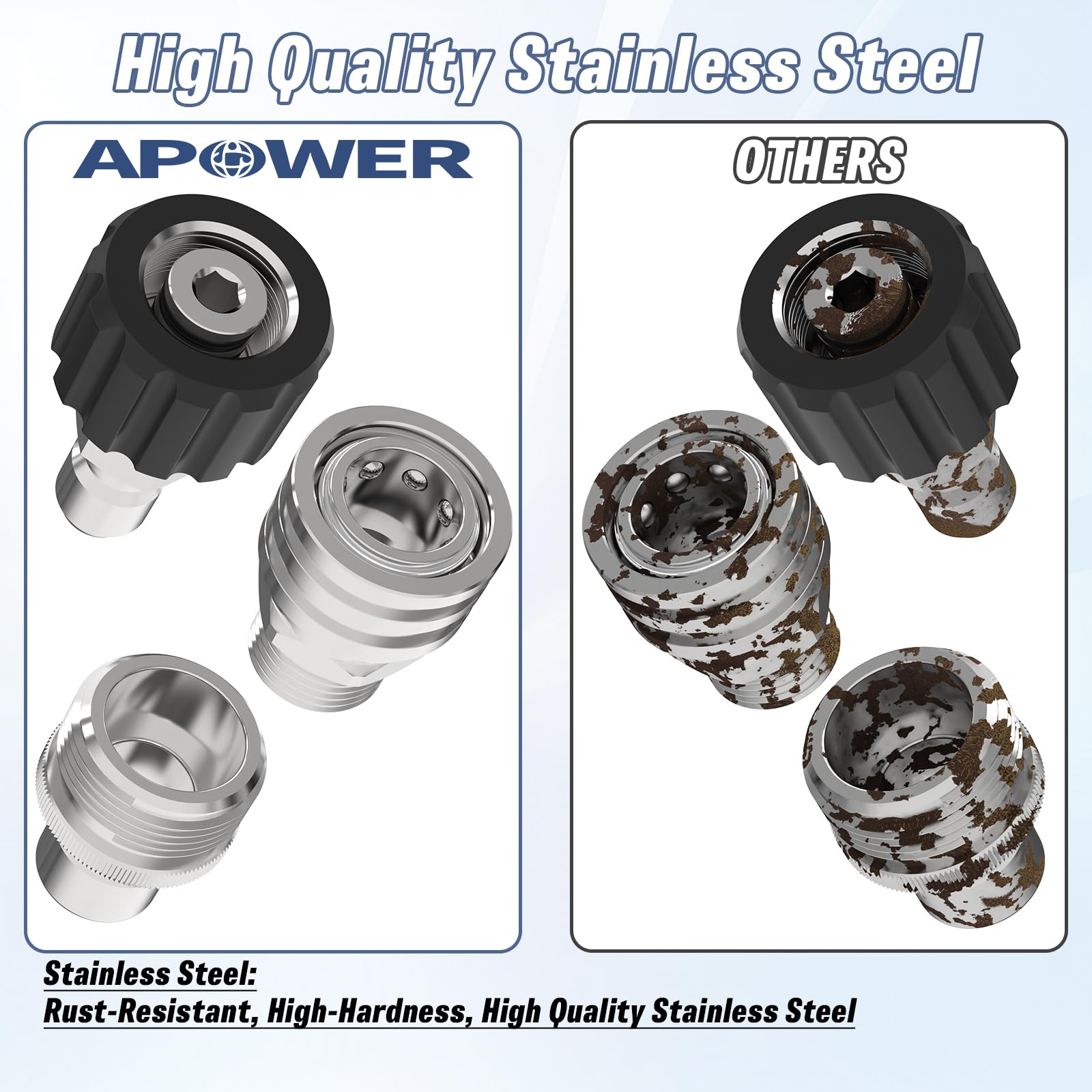 APOWER M22-14mm to 3-8-in quick-connect detail
