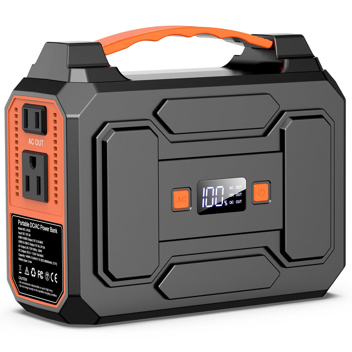 Apowking 146Wh portable power station front view, ideal for camping and home backup.