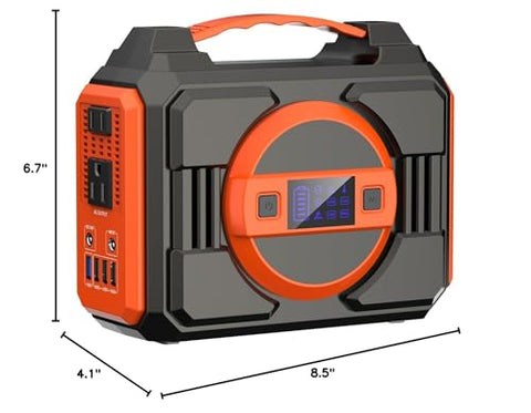 Apowking camping setup charging a laptop with AC outlet on the go.