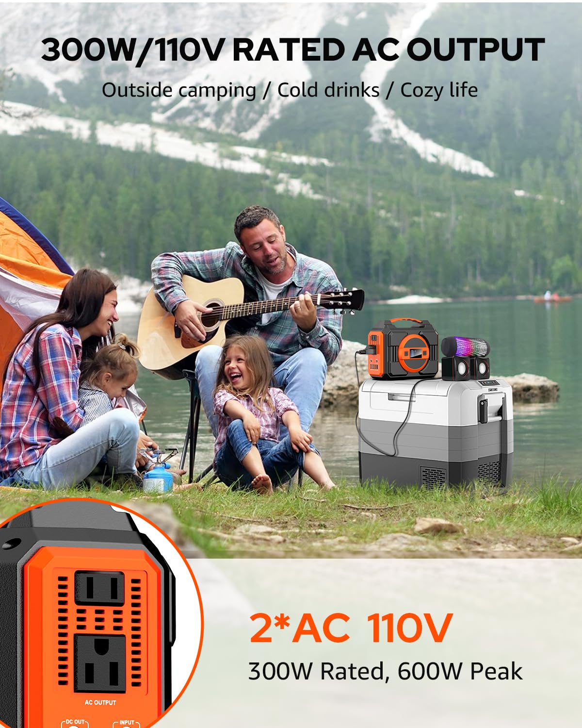 Apowking HP200L portable power station highlighting compact design for camping