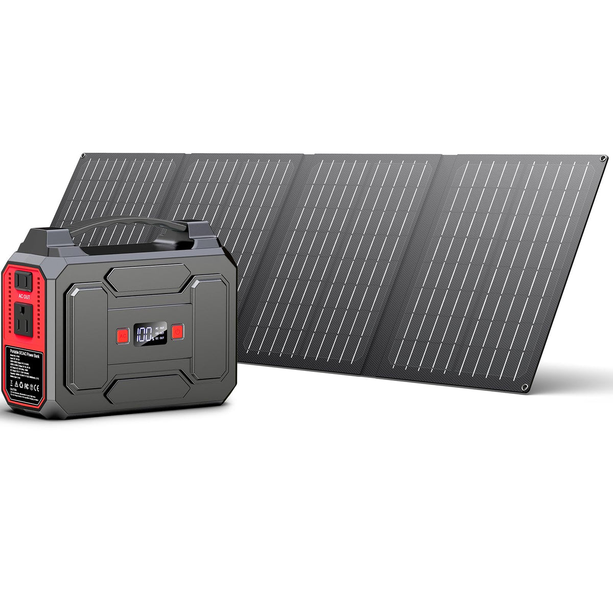 Apowking solar generator front view showing compact 146Wh capacity for portable power