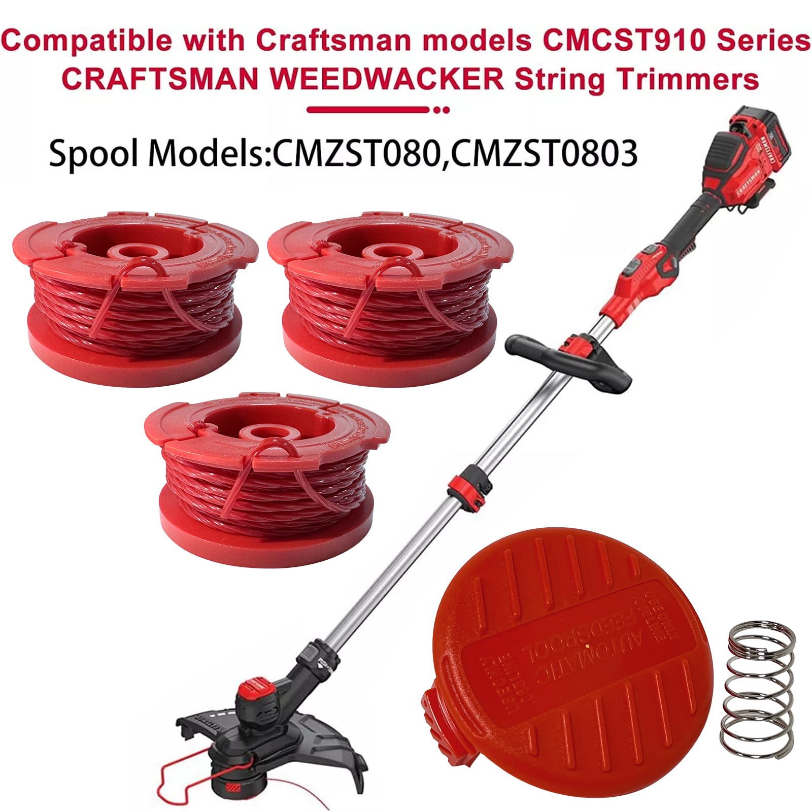 Aporozona CMZST0803 spool for Craftsman trimmers, reliable line supply