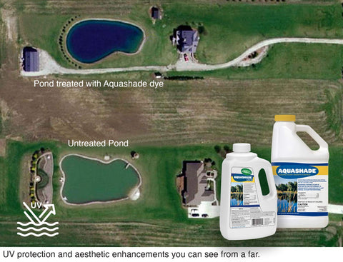 APPLIED BIOCHEMISTS Aquashade blue pond treatment shows simple application for ponds