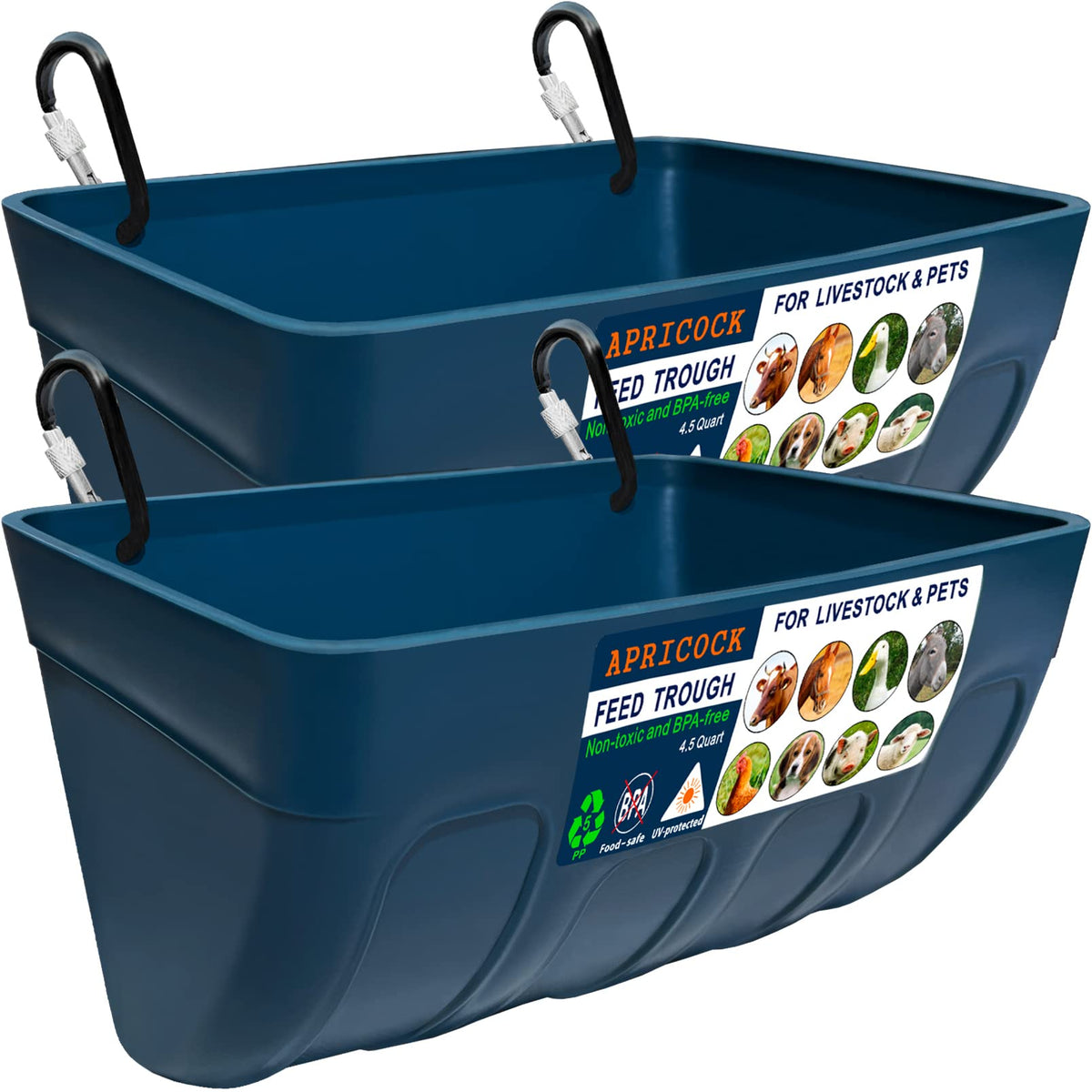 APRICOCK chicken feeder waterer 2pack keeps feeding clean and reduces waste.