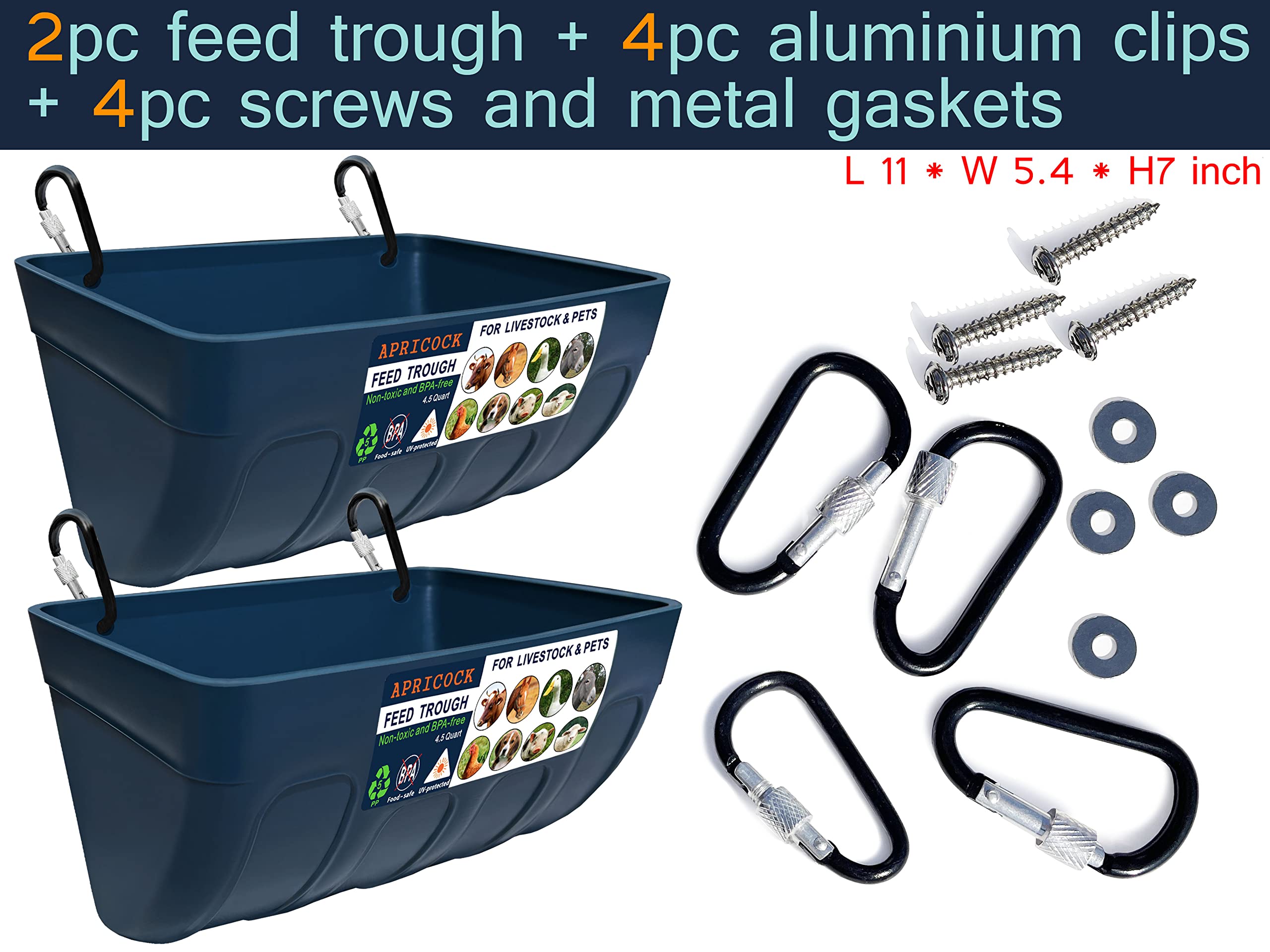 APRICOCK goat feeder 2pack aids organized feeding for goats.