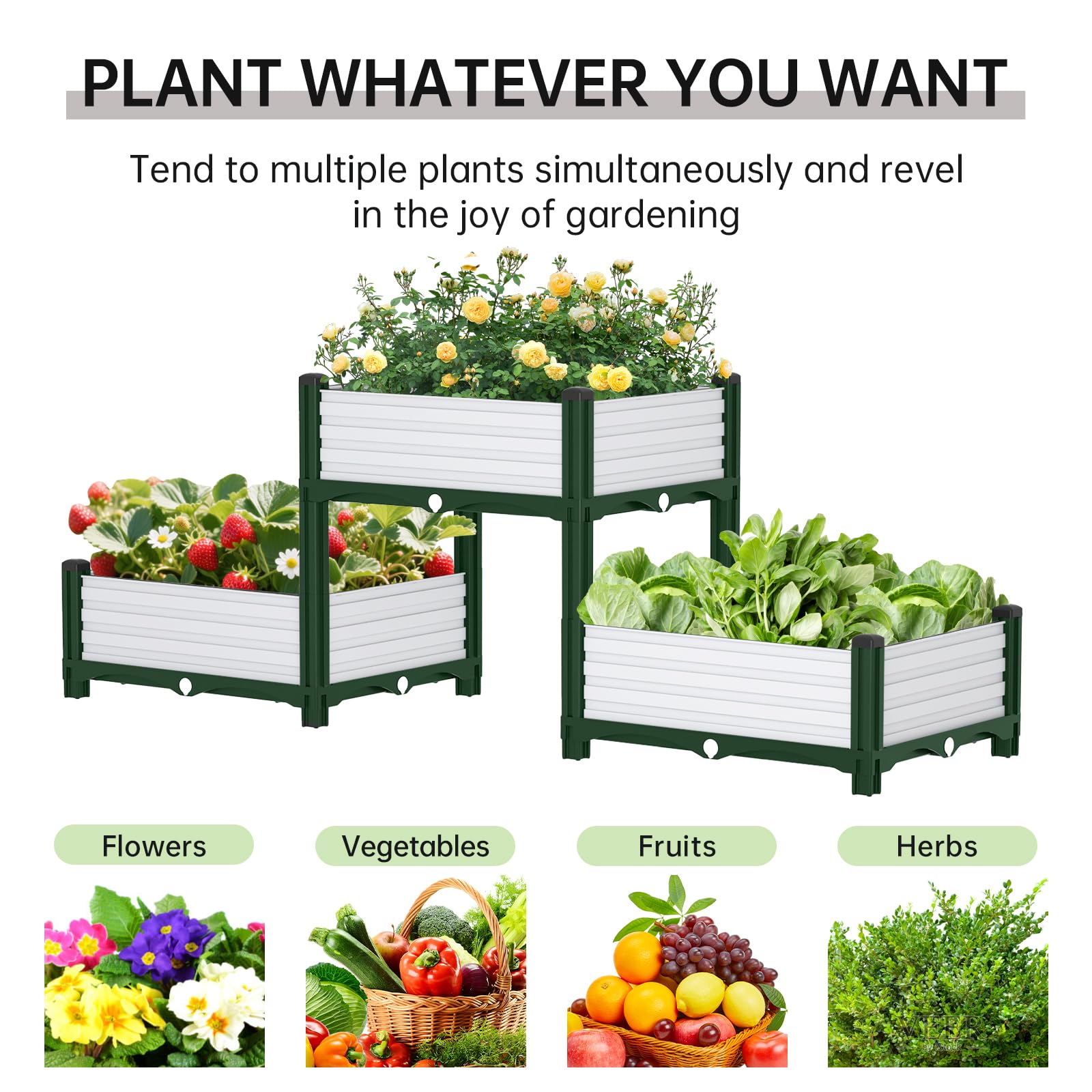 AprilGarden raised-bed with drainage grid promotes healthy root growth.