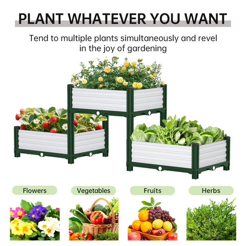 AprilGarden raised-bed with drainage grid promotes healthy root growth.