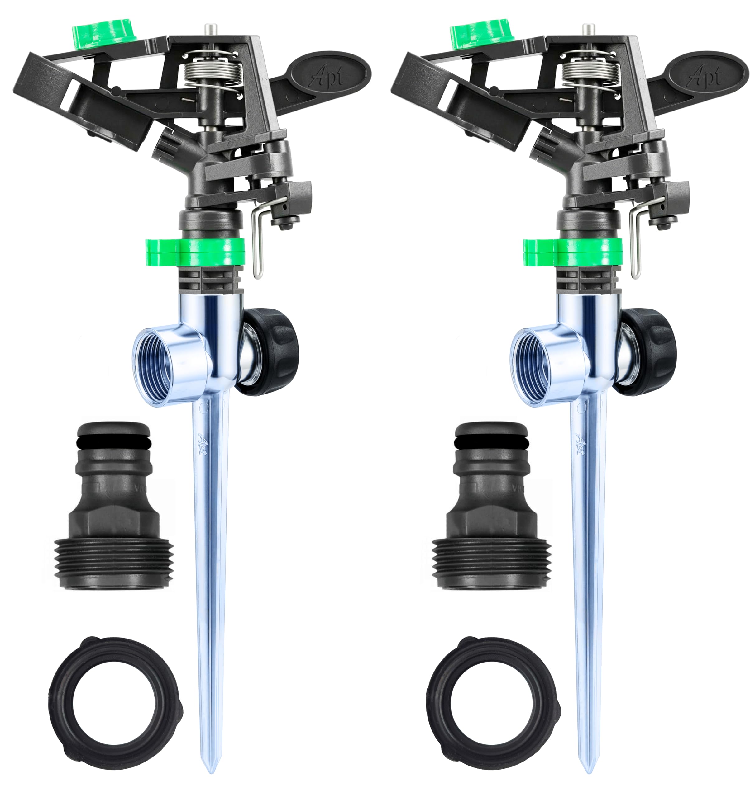 APT Pulsating Sprinkler base shown with a durable spike for stable irrigation