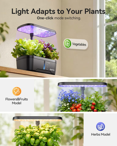 Aptvis 6-pod herb garden supports basil, mint, parsley, and more