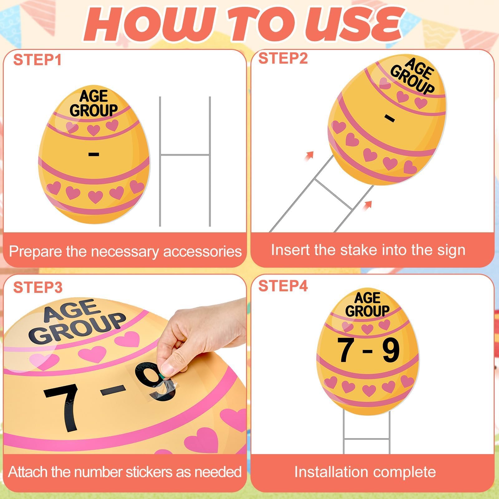 APUDWN 16x13 inch egg signs ensure high visibility from afar