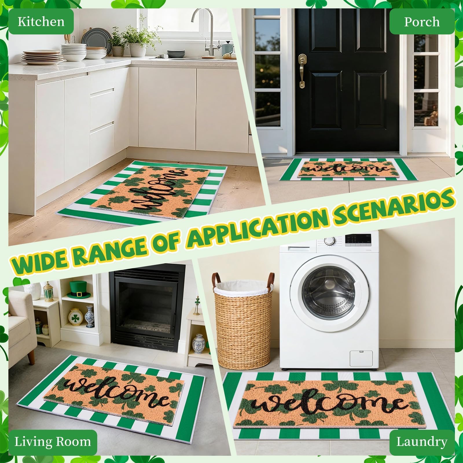 APUDWN shamrock-pattern accent complements seasonal decor with easy pairing options.