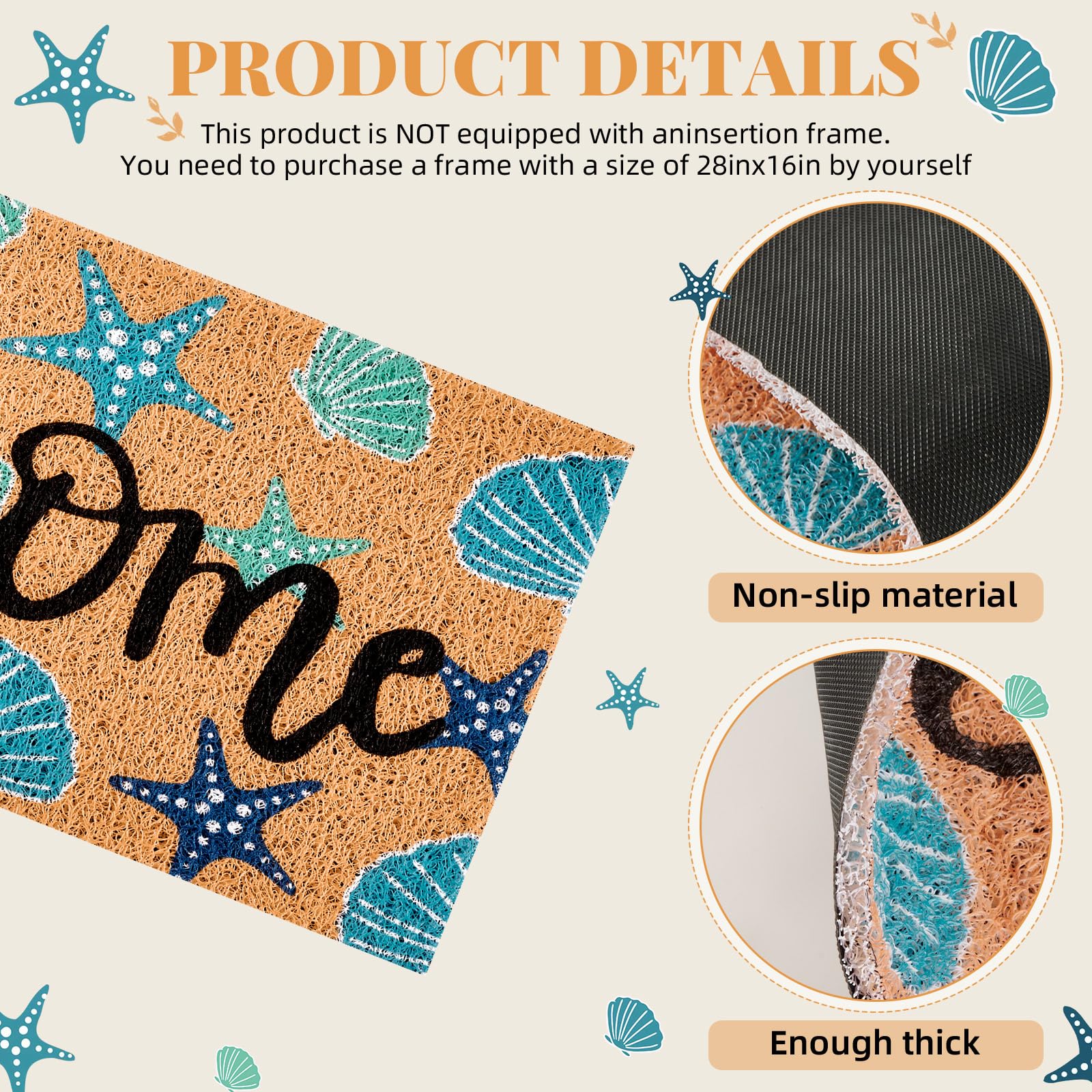APUDWN winter doormat insert with snowflake pattern for festive entrances