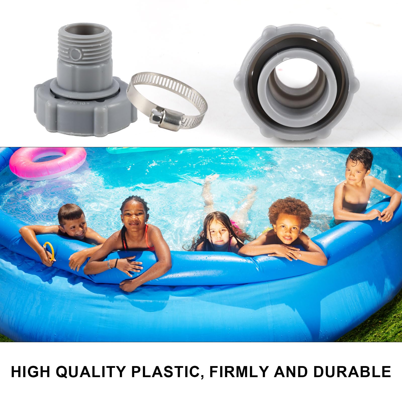 APVOK easy-install drain connector for seasonal pool maintenance