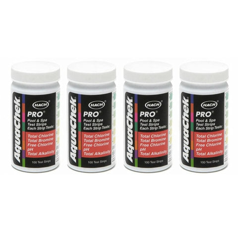 AquaChek Pro 5-in-1 test strips provide quick pool parameter readings for chlorine, pH, and alkalinity.