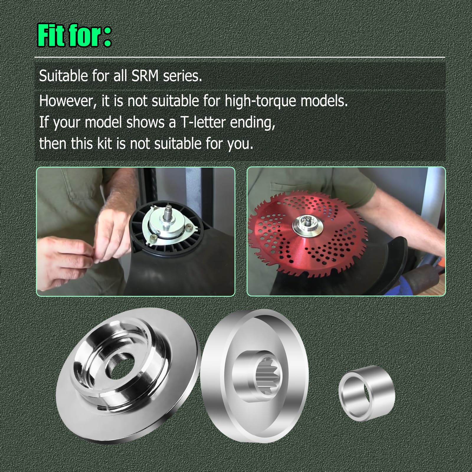 AQBB blade kit for Echo SRM shaft size guidance helps correct adapter selection.