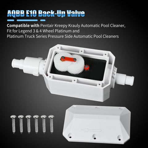 AQBB E10 back-up valve for Pentair Legend 4-wheel showcases robust fit