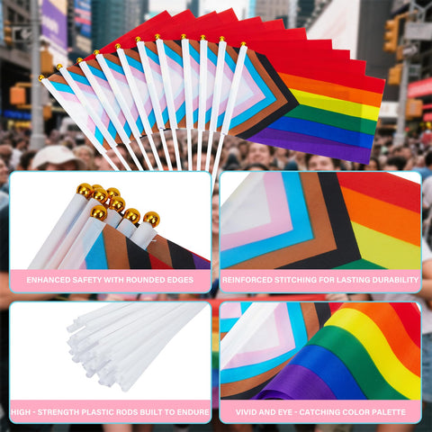 Aqltidiz Pride decor flags brighten offices and parties.