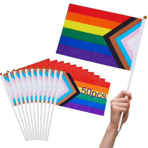Aqltidiz rainbow flags 50-pack for vibrant Pride event decor.